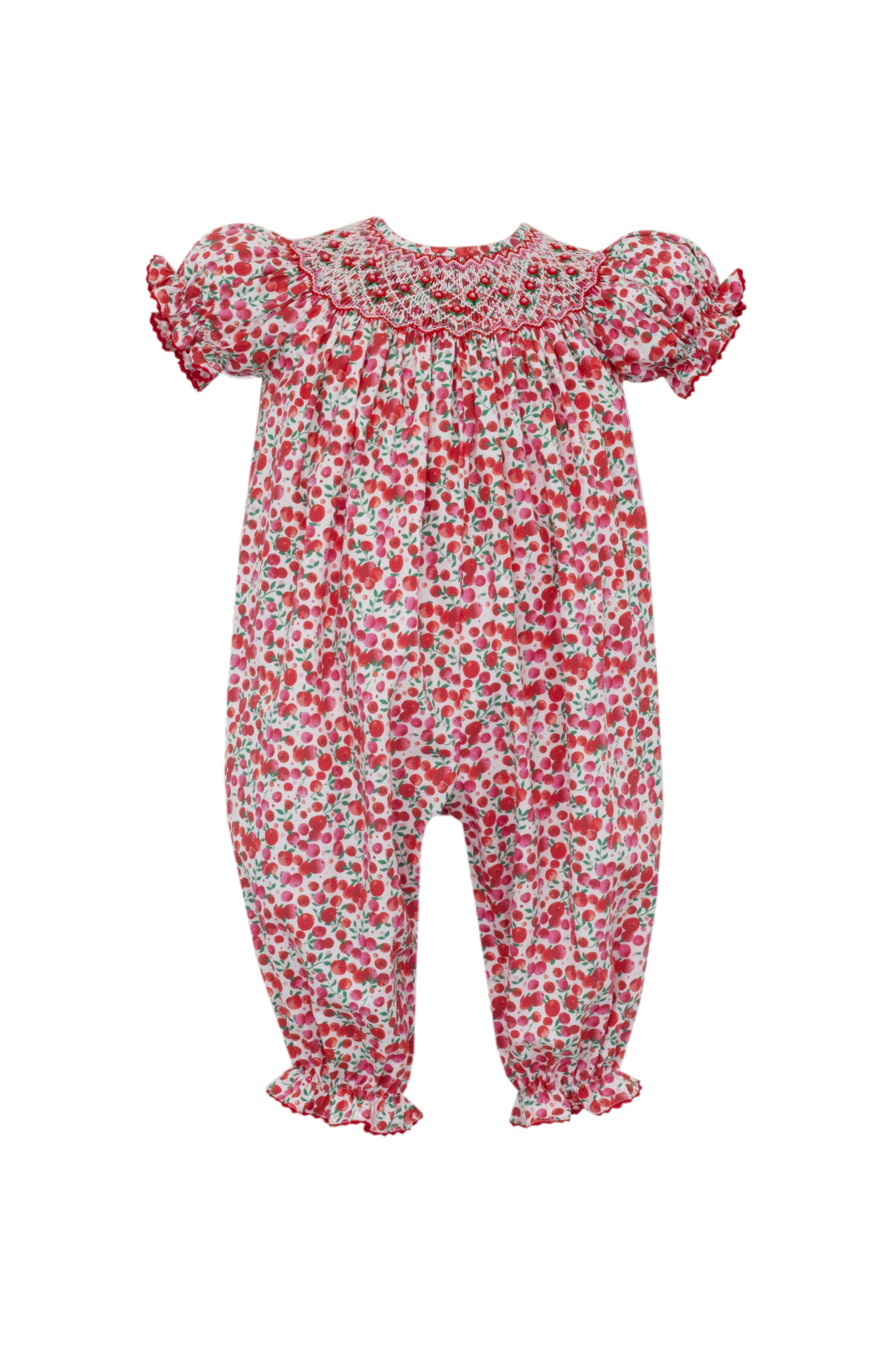 KATE Red & Pink Holiday Liberty Print Long Bishop Bubble
