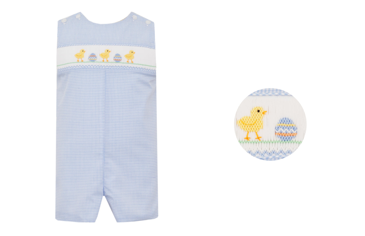 Chicks Boys Jon Jon - Light Blue Gingham