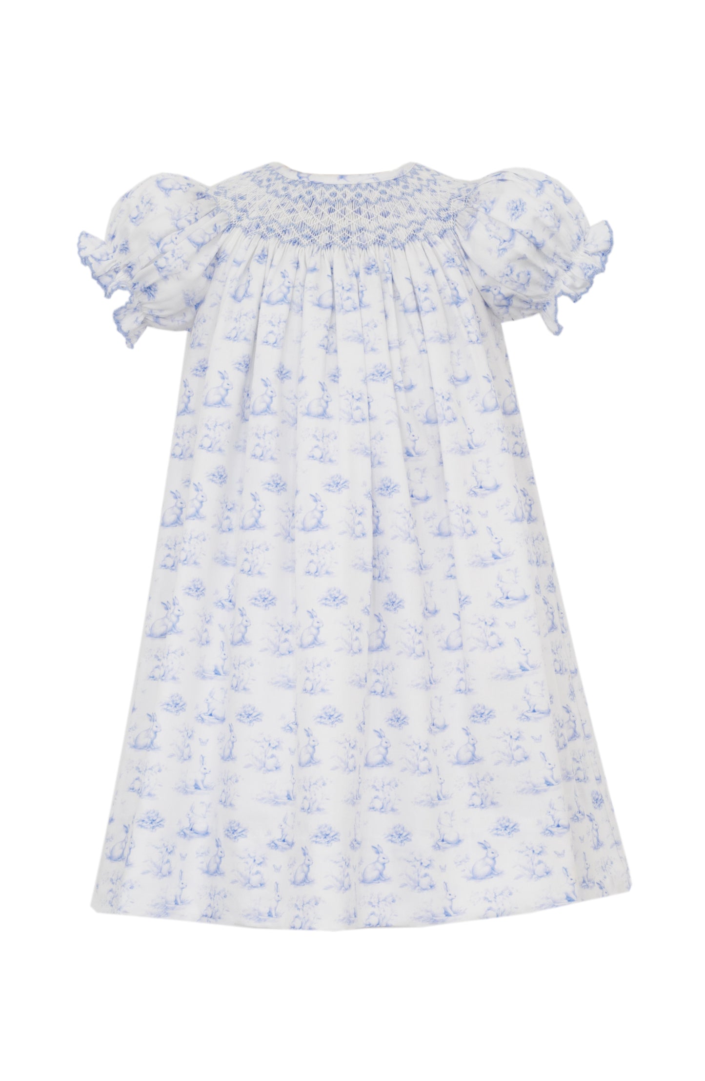 Bunny French Toille - Bishop dress - Blue