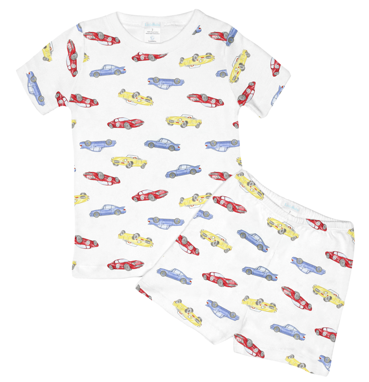 Watercolor Racing Cars Short Sleeve Set