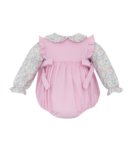 Pink Corduroy short bubble with Liberty Floral Blouse