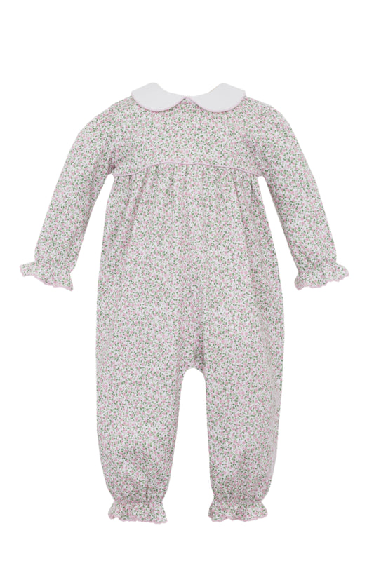 CAROL PINK KNIT LIBERTY FLORAL LONG FOOTIE - NO FEET