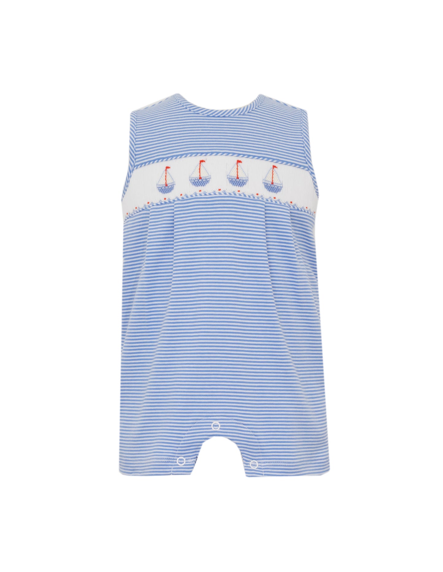 Sailboats Boy's periwinkle blue stripe knit Jon Jon