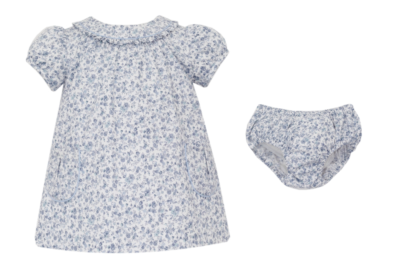 ROXANNE - Blue Liberty floral twill girl's bloomer set