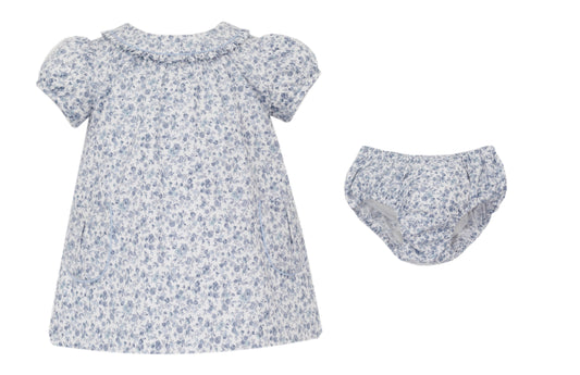 ROXANNE - Blue Liberty floral twill girl's bloomer set